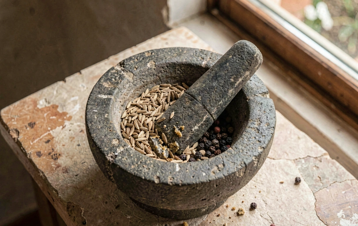 Moagem artesanal de especiarias