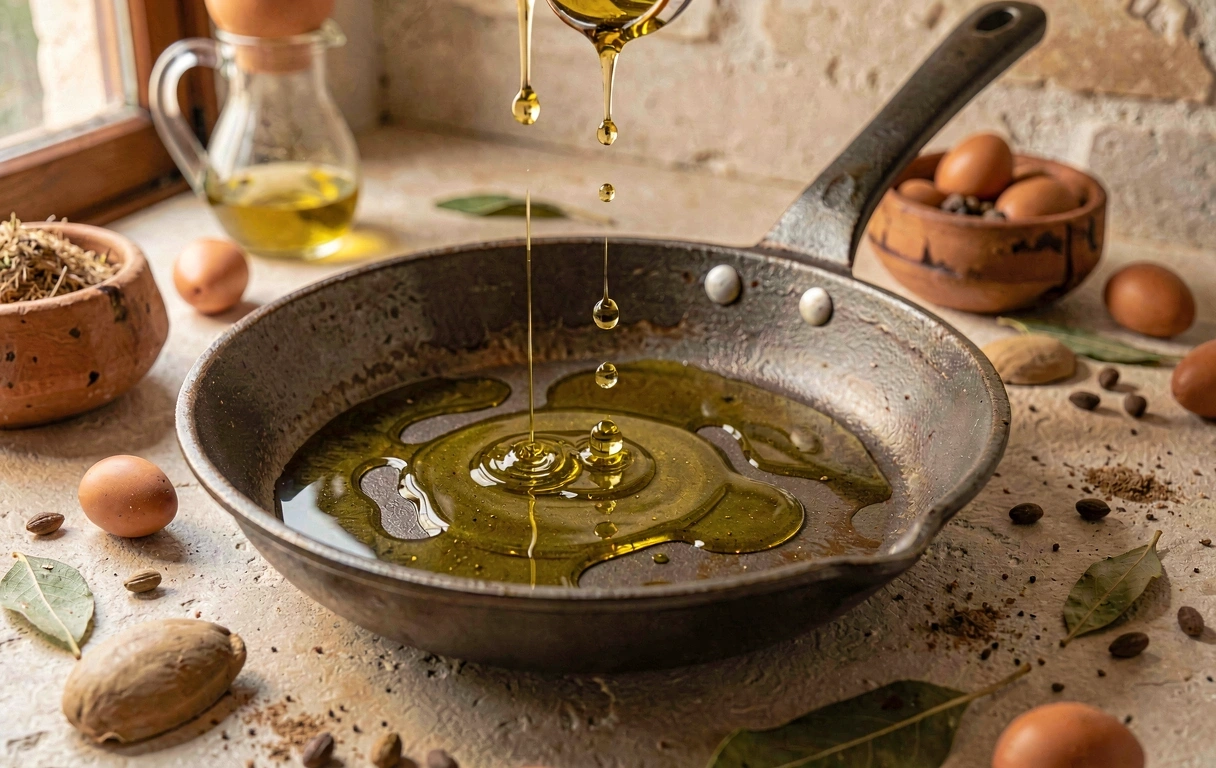 Teste de calor de azeite