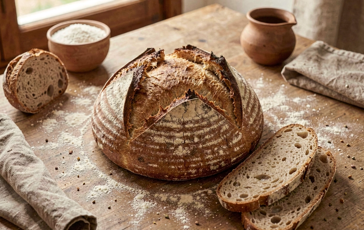 Pão artesanal de fermentação lenta
